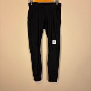 SaySky Black Running Athletic Leggings Women's Medium